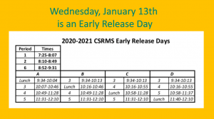 schedule early release rushe bell charles middle school