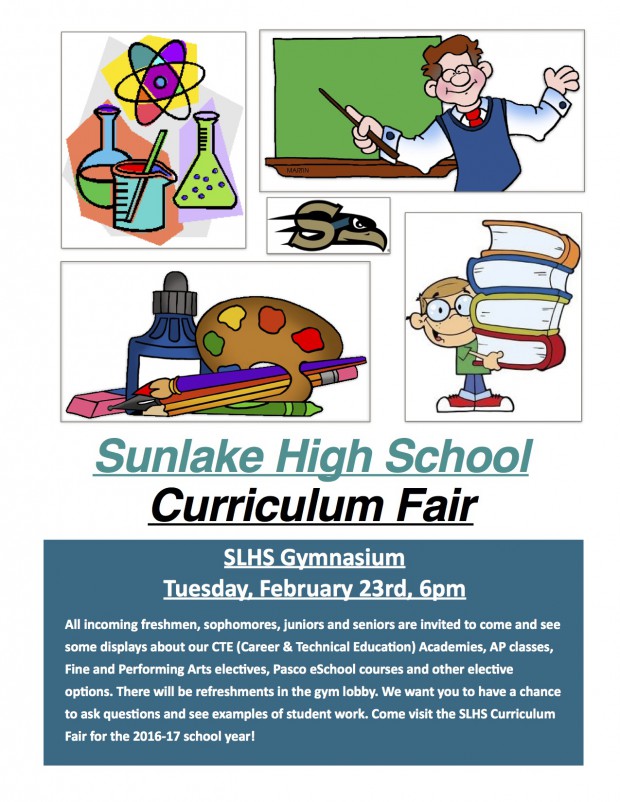 SLHS Curriculum Fair Flyer Charles S. Rushe Middle School